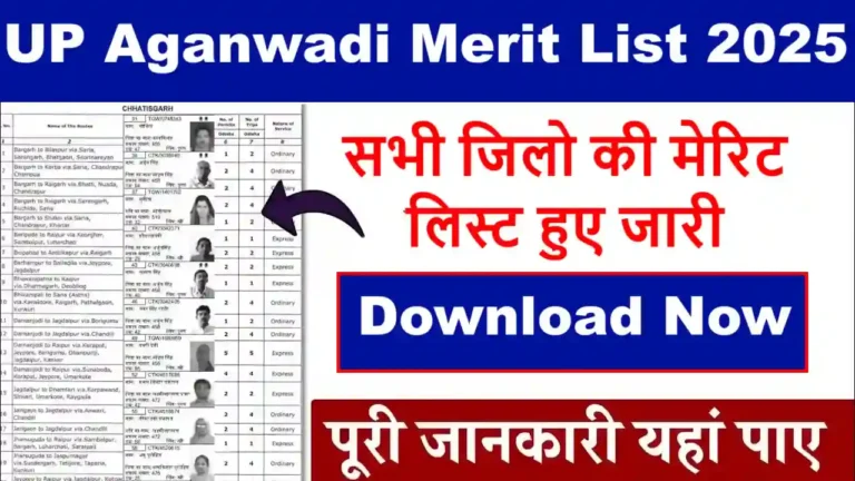 UP aganwadi bharti merit list 2025